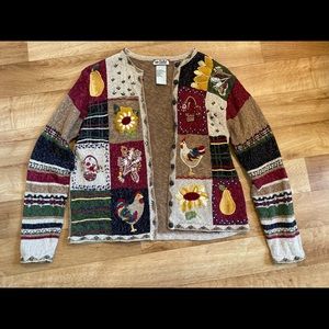 Vintage Tiara International Knit Cardigan Size Large